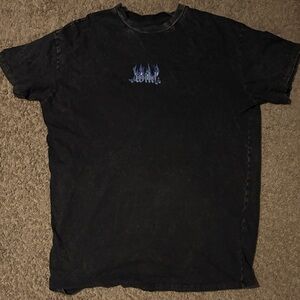 Cotton On Black Tee with Blue Flame Wild Graphic